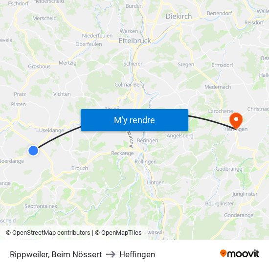 Rippweiler, Beim Nössert to Heffingen map