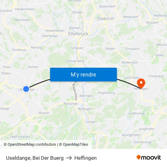 Useldange, Bei Der Buerg to Heffingen map