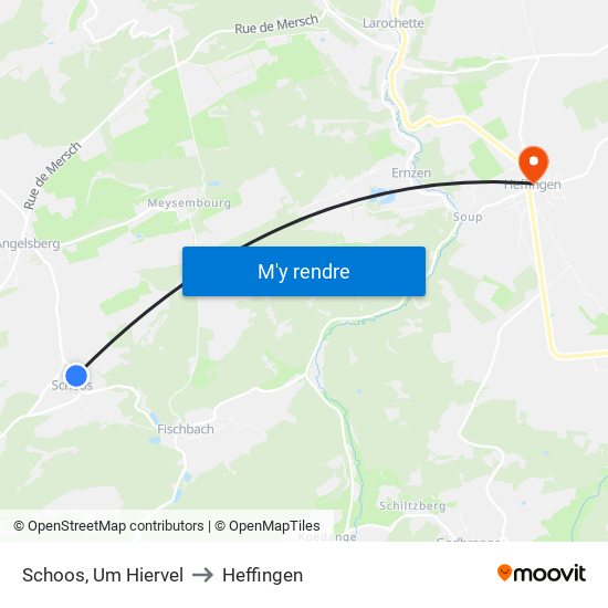 Schoos, Um Hiervel to Heffingen map