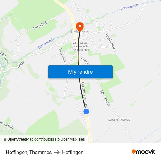 Heffingen, Thommes to Heffingen map