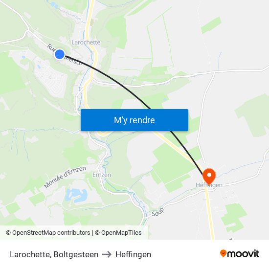 Larochette, Boltgesteen to Heffingen map