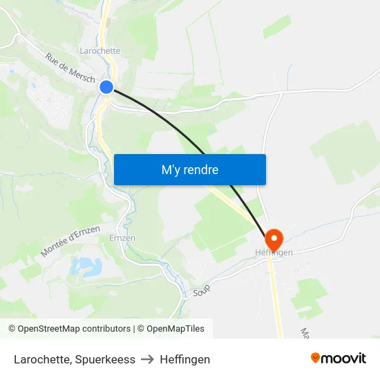 Larochette, Spuerkeess to Heffingen map