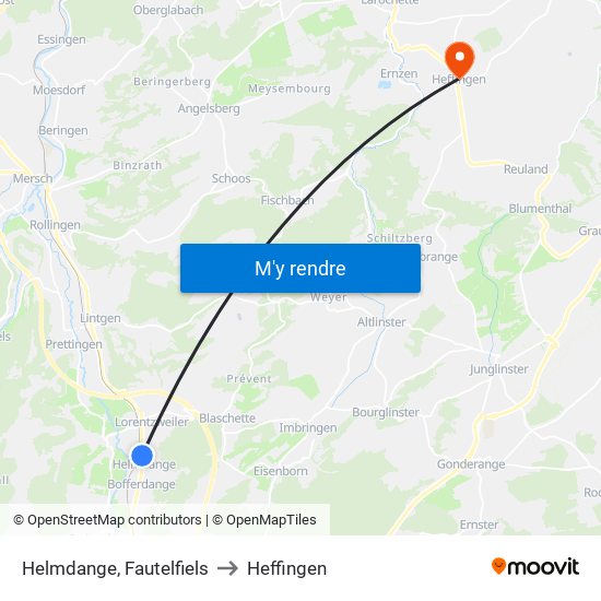 Helmdange, Fautelfiels to Heffingen map