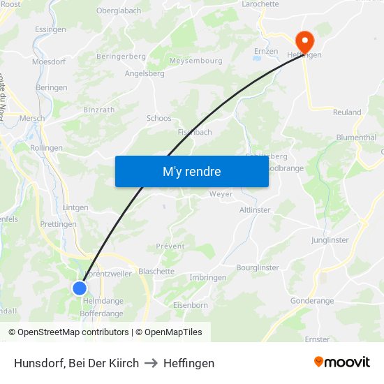 Hunsdorf, Bei Der Kiirch to Heffingen map