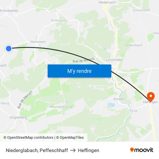 Niederglabach, Peffeschhaff to Heffingen map