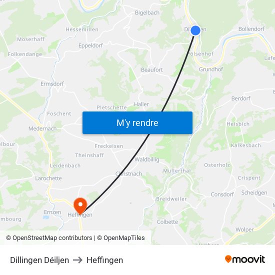 Dillingen Déiljen to Heffingen map