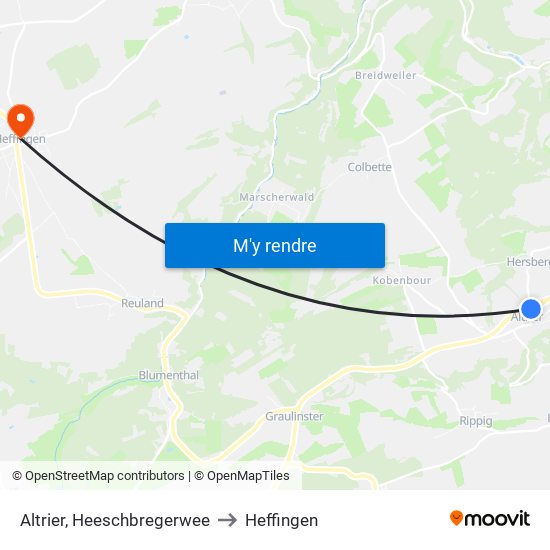 Altrier, Heeschbregerwee to Heffingen map