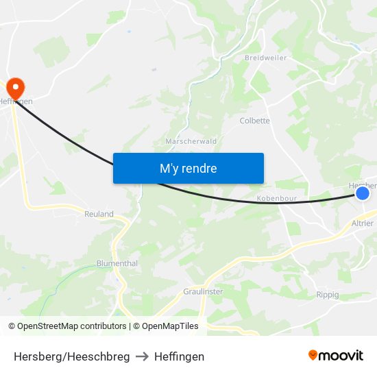 Hersberg/Heeschbreg to Heffingen map