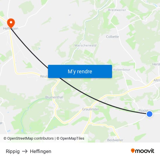 Rippig to Heffingen map