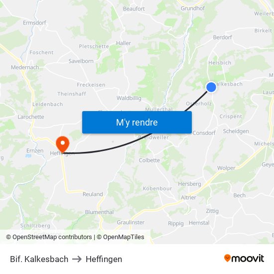 Bif. Kalkesbach to Heffingen map