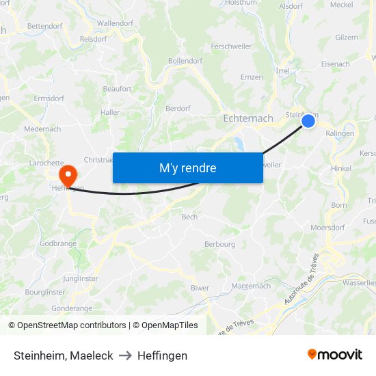 Steinheim, Maeleck to Heffingen map