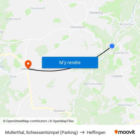 Mullerthal, Schiessentümpel (Parking) to Heffingen map