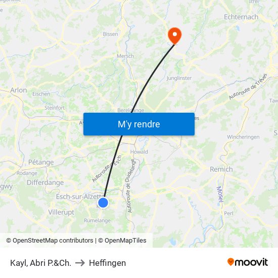 Kayl, Abri P.&Ch. to Heffingen map