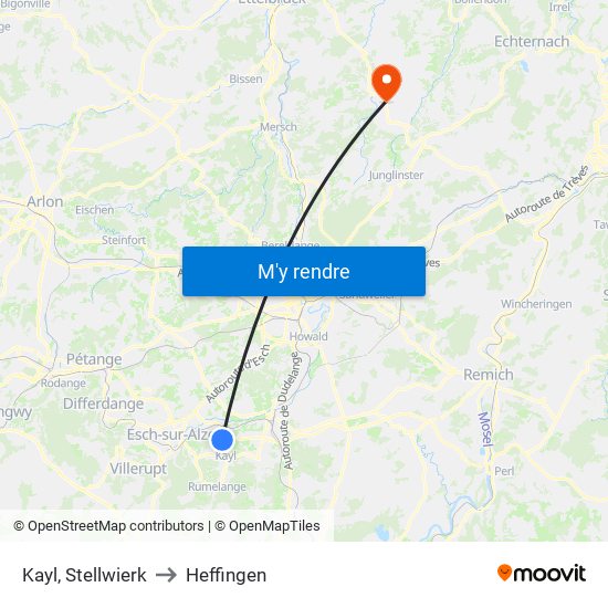 Kayl, Stellwierk to Heffingen map