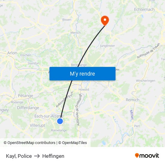 Kayl, Police to Heffingen map