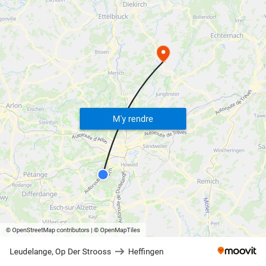 Leudelange, Op Der Strooss to Heffingen map