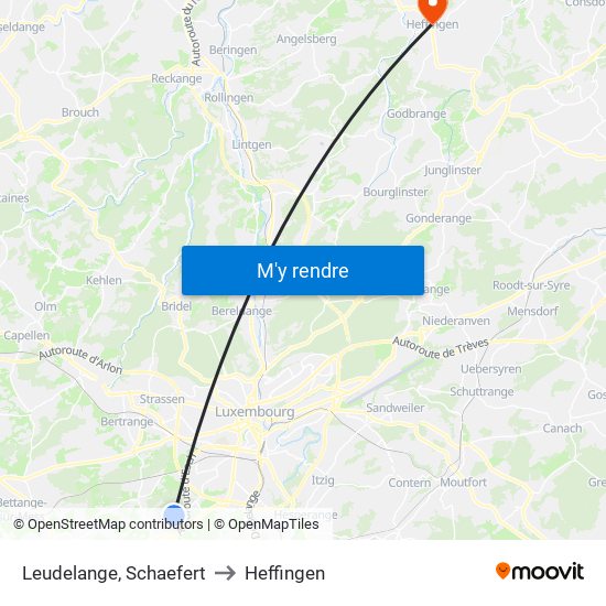 Leudelange, Schaefert to Heffingen map