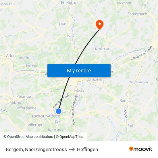 Bergem, Naerzengerstrooss to Heffingen map