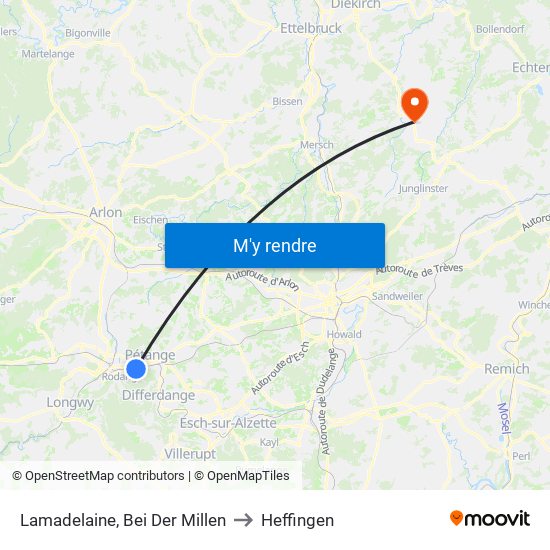 Lamadelaine, Bei Der Millen to Heffingen map