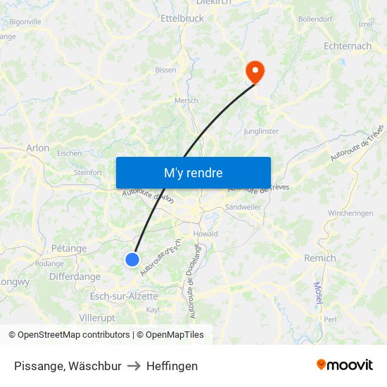 Pissange, Wäschbur to Heffingen map