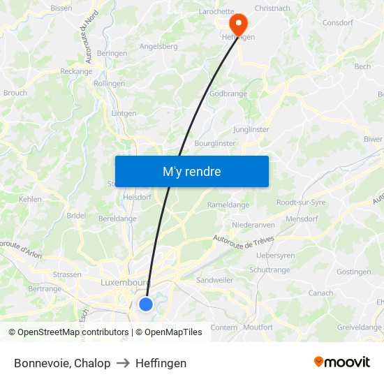 Bonnevoie, Chalop to Heffingen map