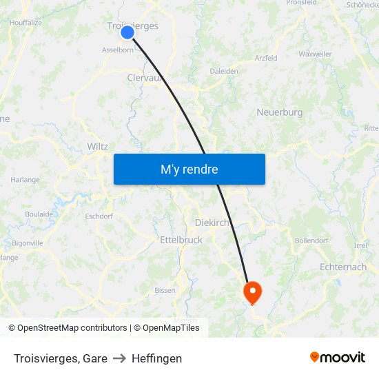 Troisvierges, Gare to Heffingen map