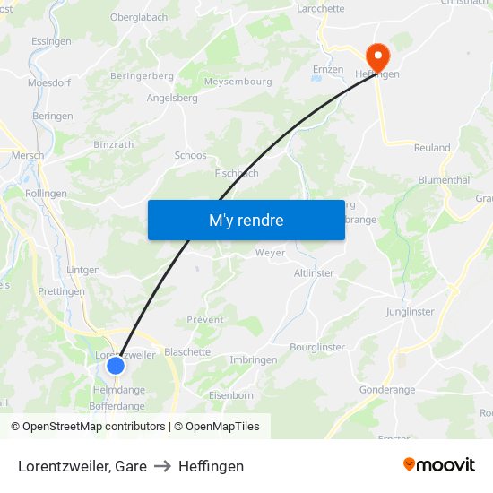 Lorentzweiler, Gare to Heffingen map