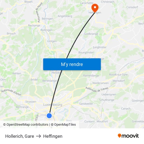 Hollerich, Gare to Heffingen map