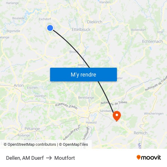 Dellen, AM Duerf to Moutfort map