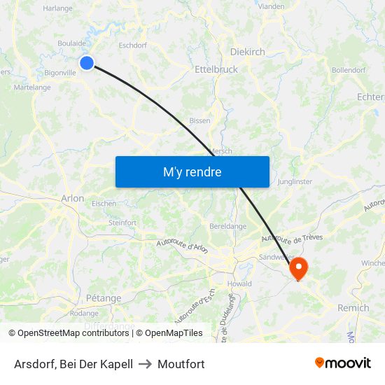 Arsdorf, Bei Der Kapell to Moutfort map