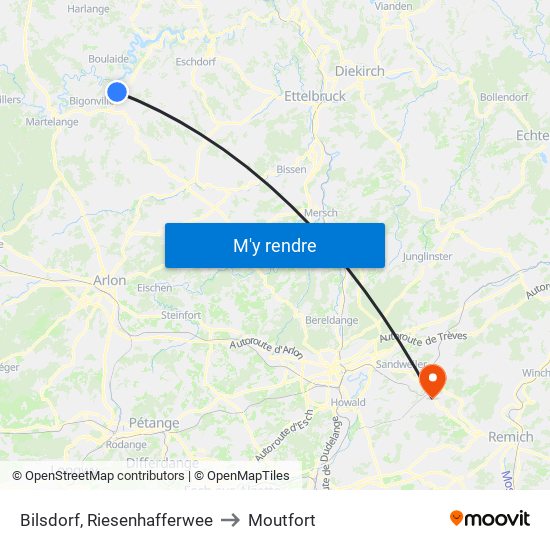 Bilsdorf, Riesenhafferwee to Moutfort map