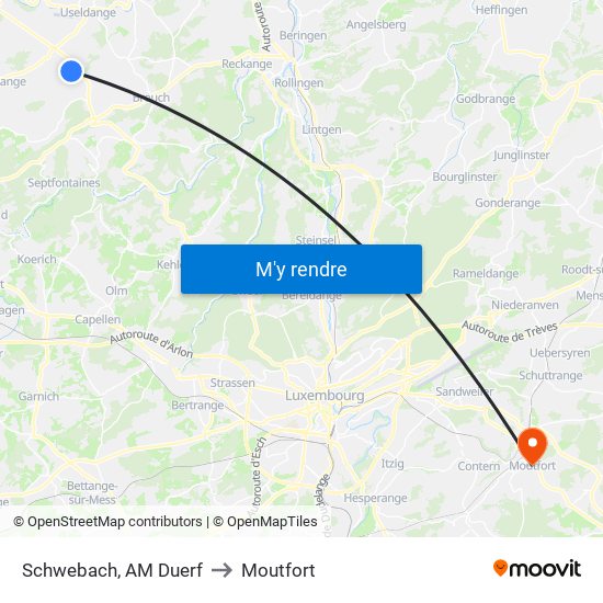 Schwebach, AM Duerf to Moutfort map