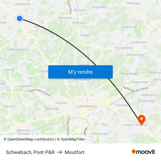 Schwebach, Pont P&R to Moutfort map