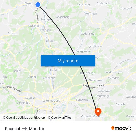 Rouscht to Moutfort map