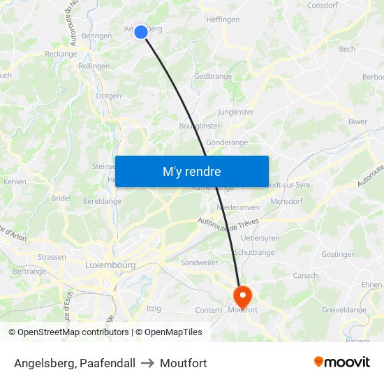 Angelsberg, Paafendall to Moutfort map