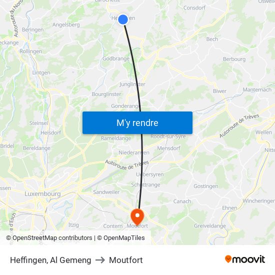 Heffingen, Al Gemeng to Moutfort map