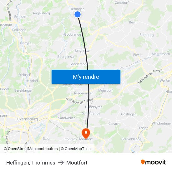 Heffingen, Thommes to Moutfort map