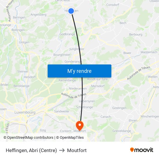 Heffingen, Abri (Centre) to Moutfort map