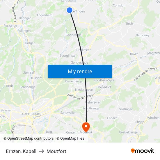 Ernzen, Kapell to Moutfort map