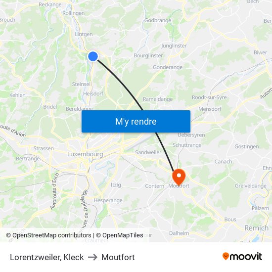 Lorentzweiler, Kleck to Moutfort map