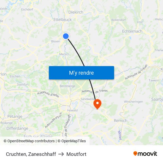 Cruchten, Zaneschhaff to Moutfort map