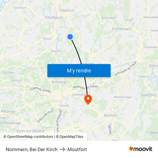 Nommern, Bei Der Kirch to Moutfort map