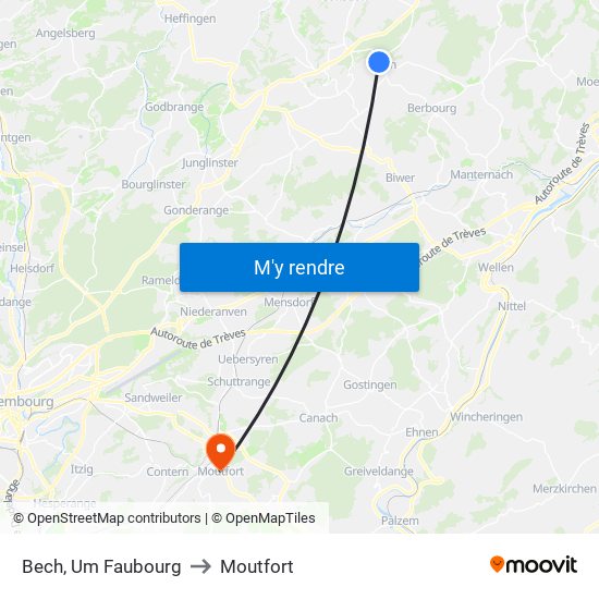 Bech, Um Faubourg to Moutfort map