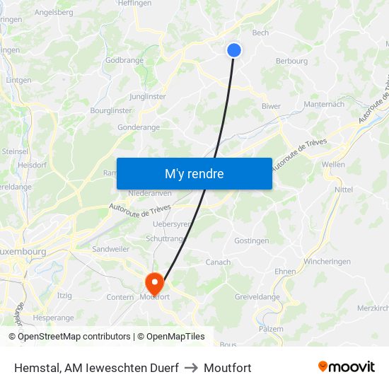 Hemstal, AM Ieweschten Duerf to Moutfort map