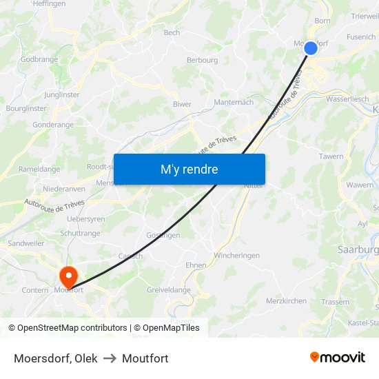 Moersdorf, Olek to Moutfort map