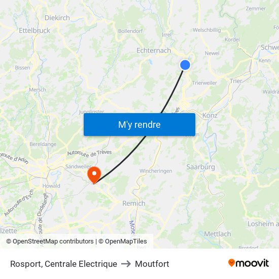 Rosport, Centrale Electrique to Moutfort map