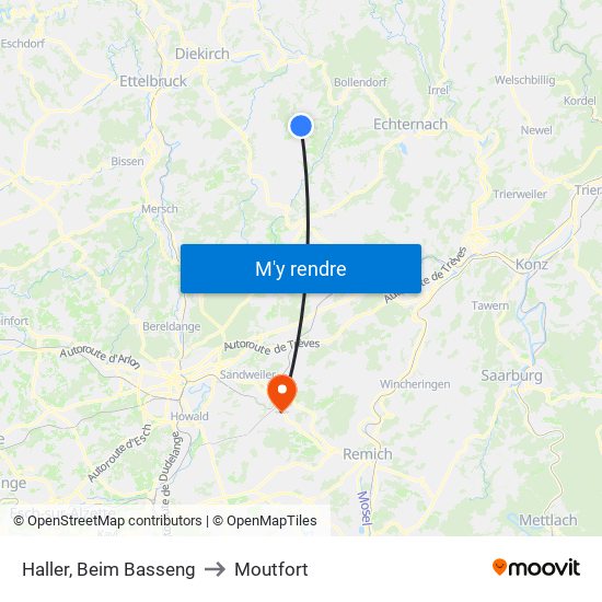 Haller, Beim Basseng to Moutfort map