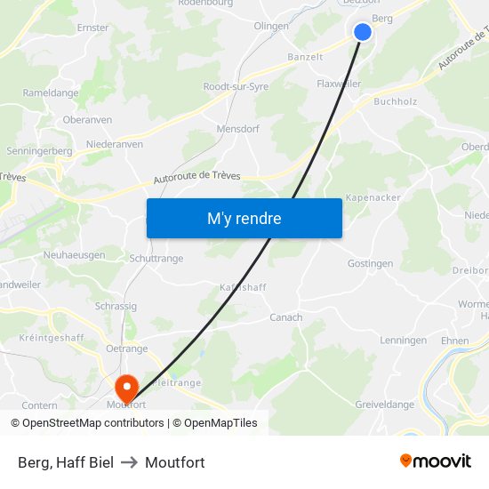 Berg, Haff Biel to Moutfort map