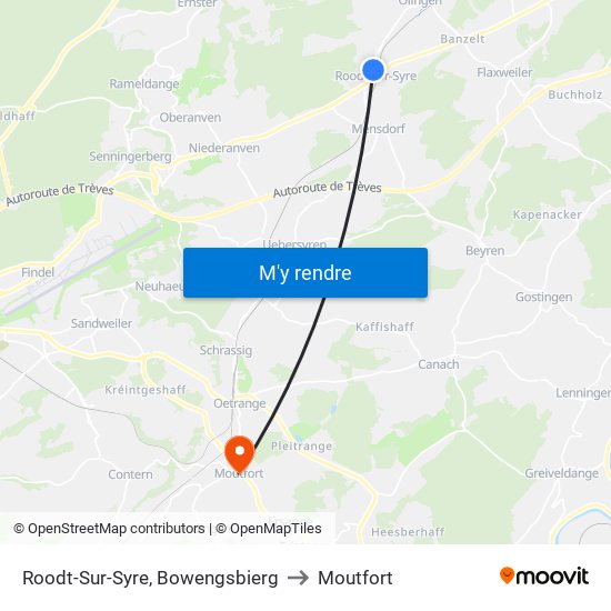 Roodt-Sur-Syre, Bowengsbierg to Moutfort map