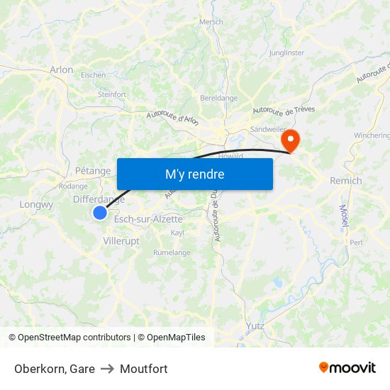 Oberkorn, Gare to Moutfort map